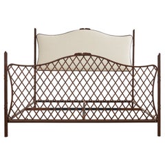 Antique Rose Tarlow Style Neoclassical Iron Twig King Size Bed