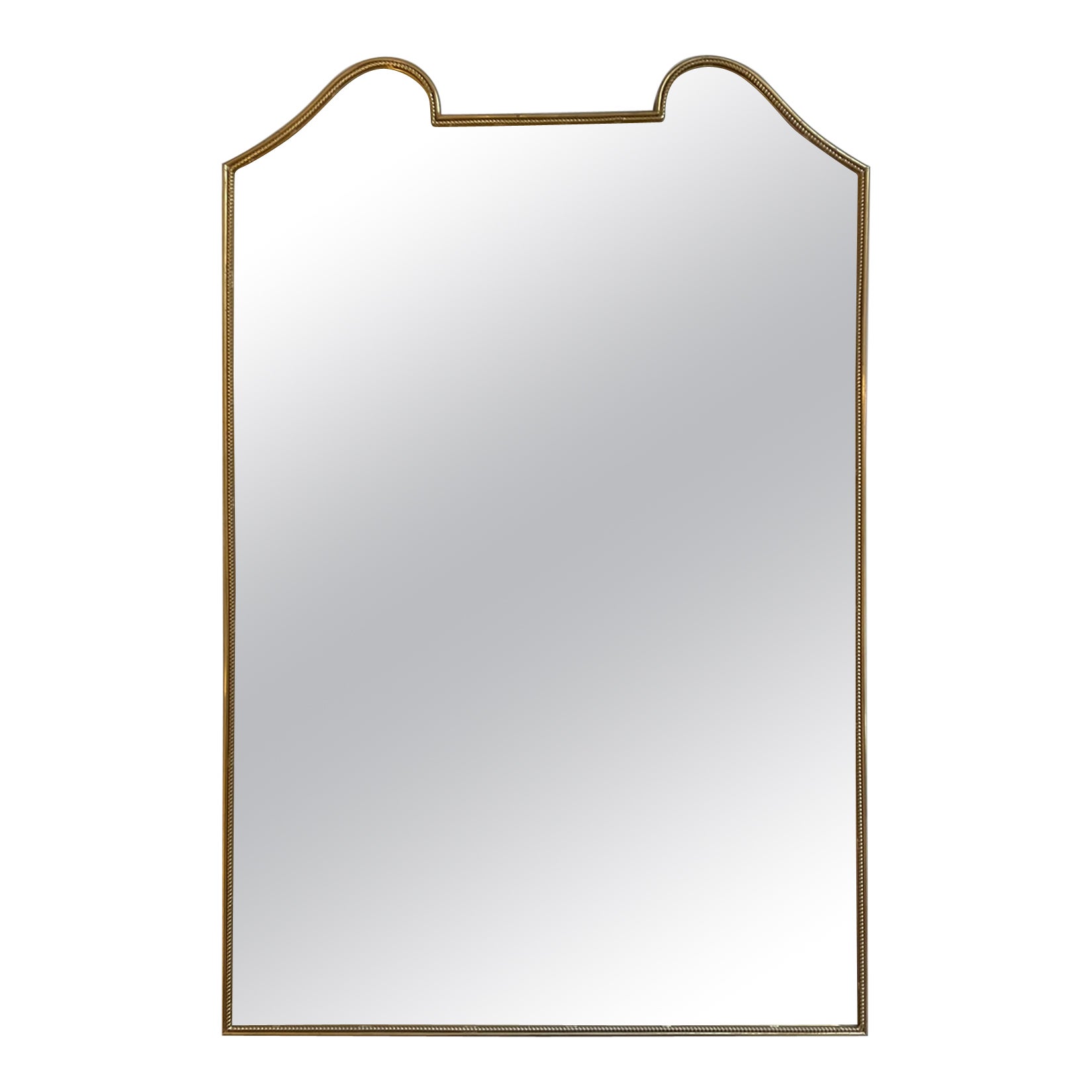 Midcentury Brass Shield Mirror