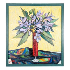 Belgian Oil on Canvas Abstract Painting