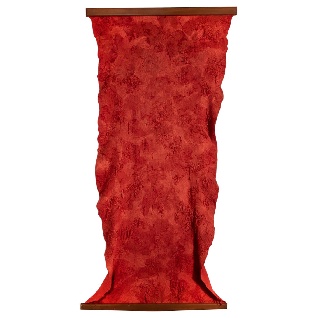 Claudia Jongstra Hanging Tapestry Red Ecologically Friendly For Sale