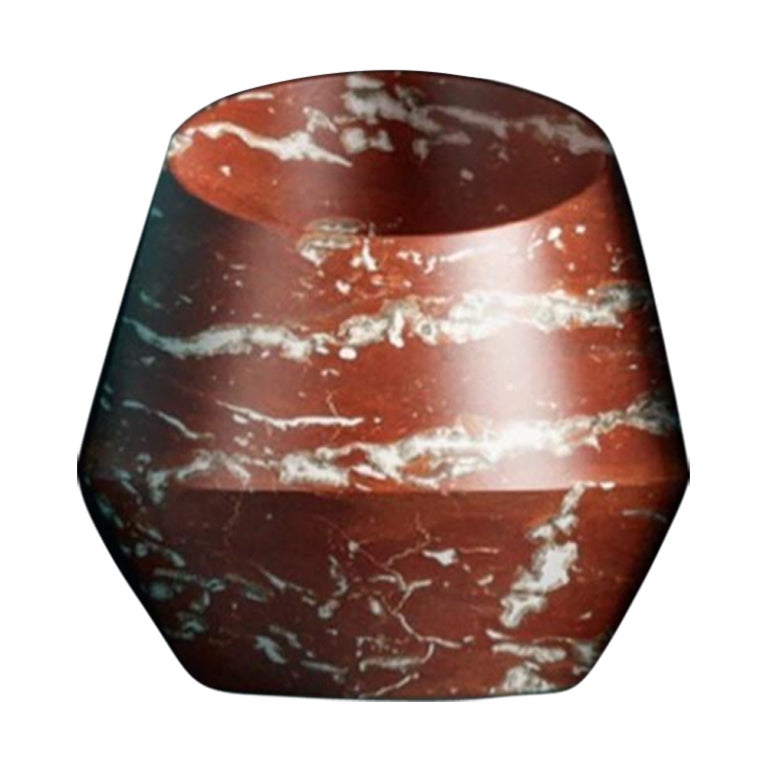 Vase de toilette Rosso Francia Tosca de Marmi Serafini de taille moyenne