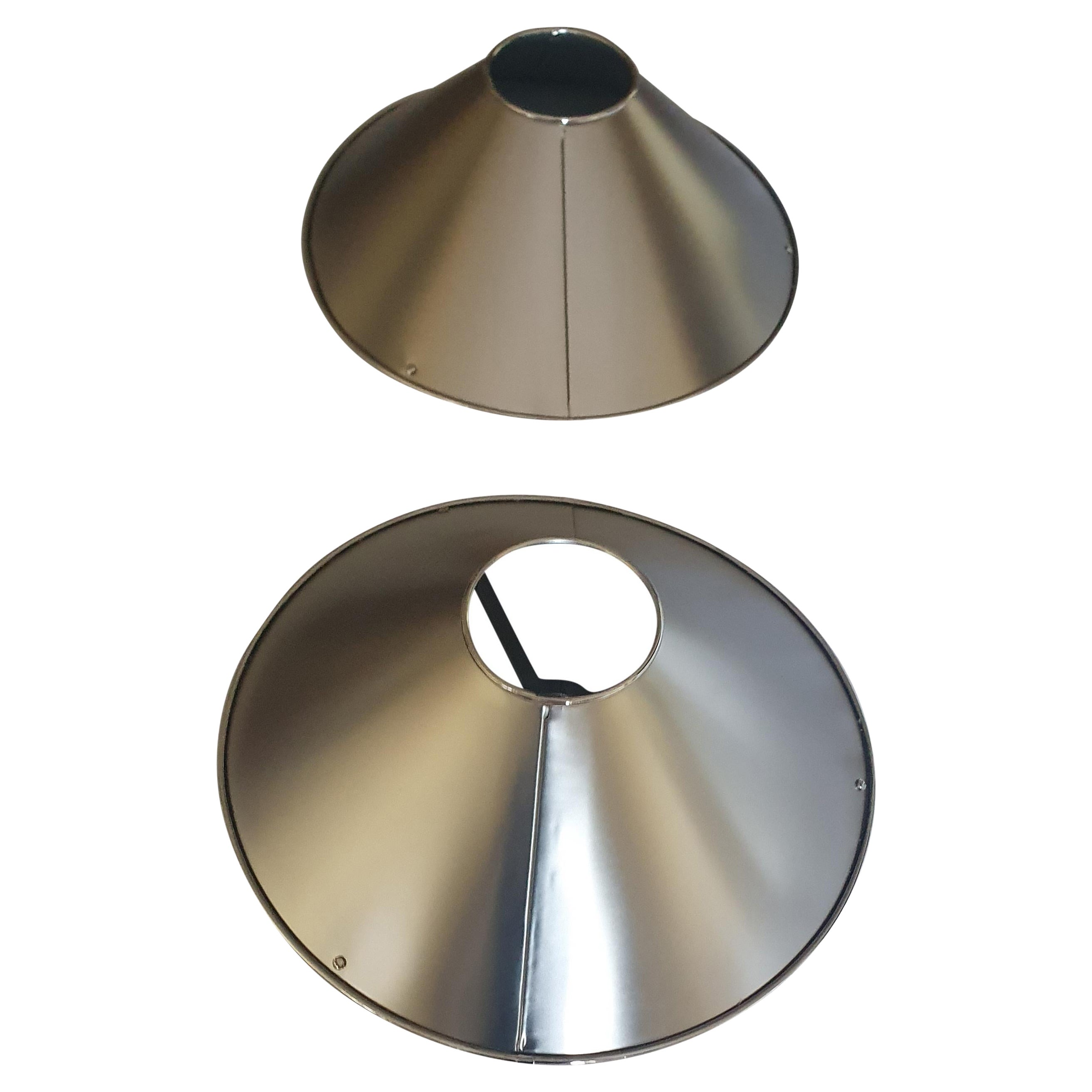 Maison Charles Coolie Lampshade in Matt & Polished Nickel For Sale