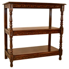 19th Century English Carved Oak Shelf