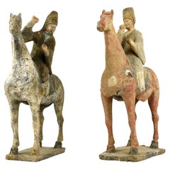 Antique Pair of Tang Equestrians