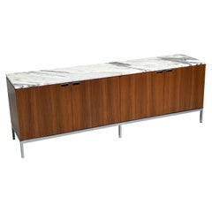 Walnut and Marble Credenza by Florence Knoll for Knoll
