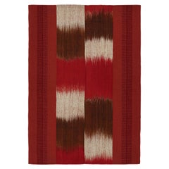 Rug & Kilim’s Contemporary Kilim in Red, Brown and Off-White