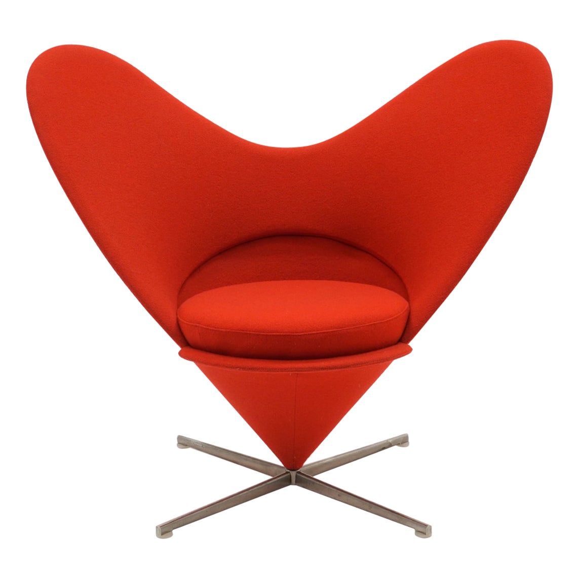Red Heart Chair by Verner Panton for Vitra, Great Condition