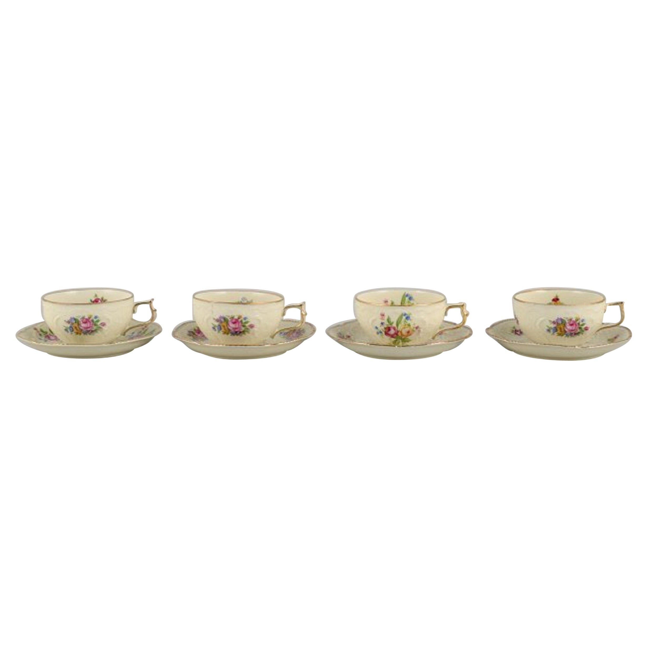 Rosenthal, Germany, "Sanssouci", Four Mocha Cups with Saucers, circa 1930s For Sale