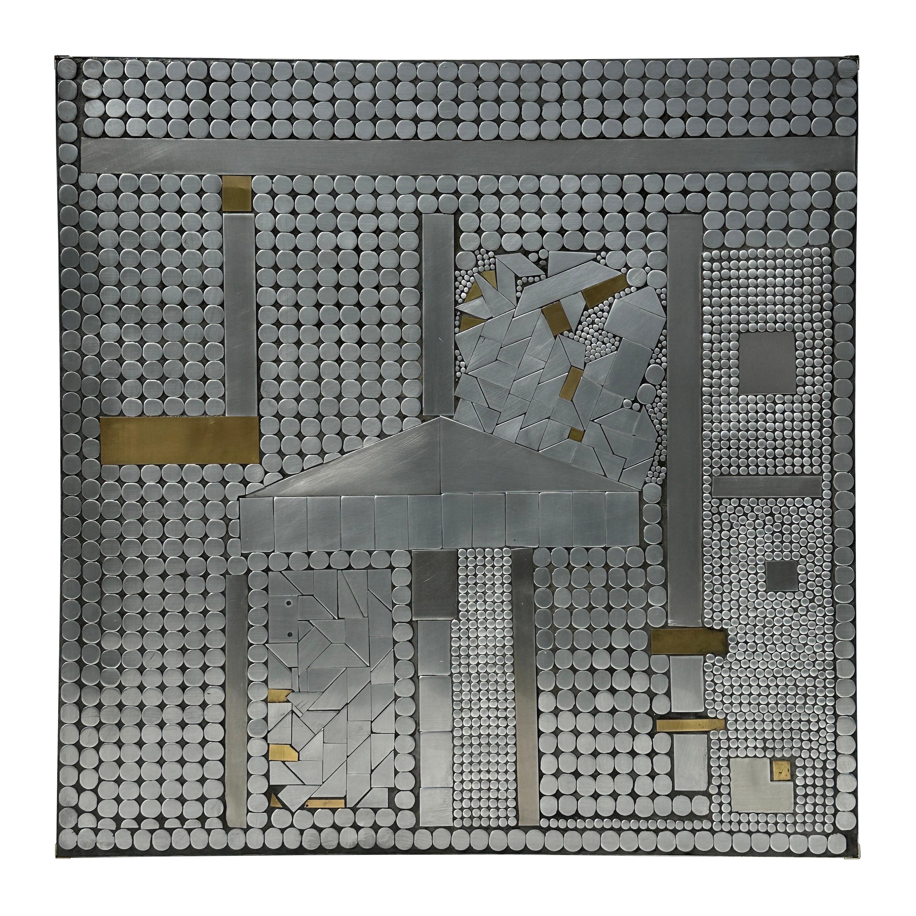 Table basse carrée en mosaïque d'aluminium Raf Verjans
