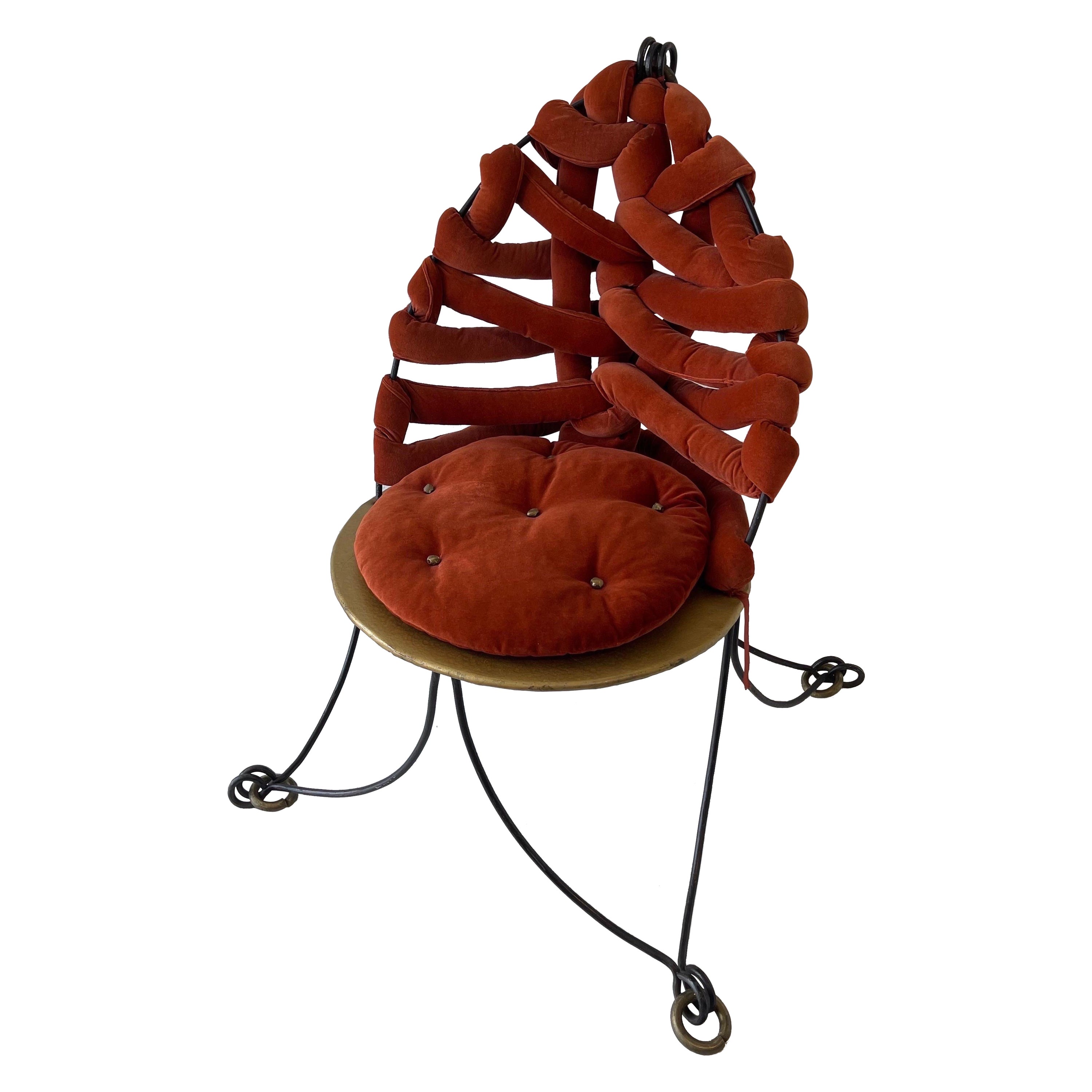 Garouste & Bonetti style  , Wrought Iron Chair For Sale