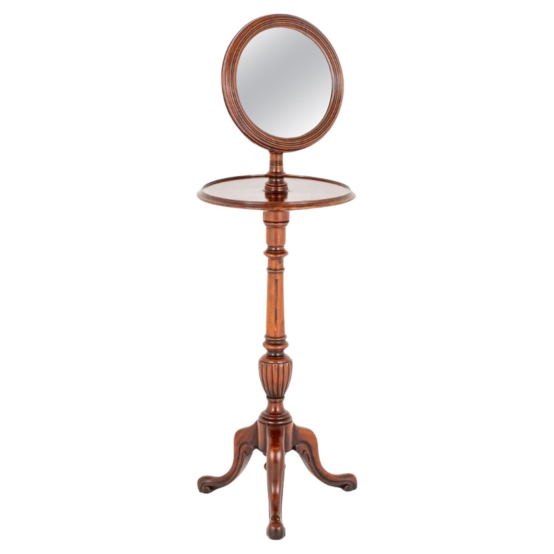 Victorian Shaving Stand Mahogany Mirror, 1860