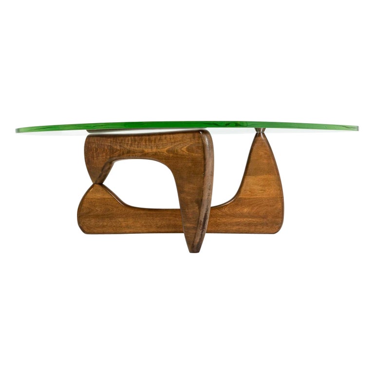 Early Noguchi Table by Isamu Noguchi for Herman Miller Green Glass For