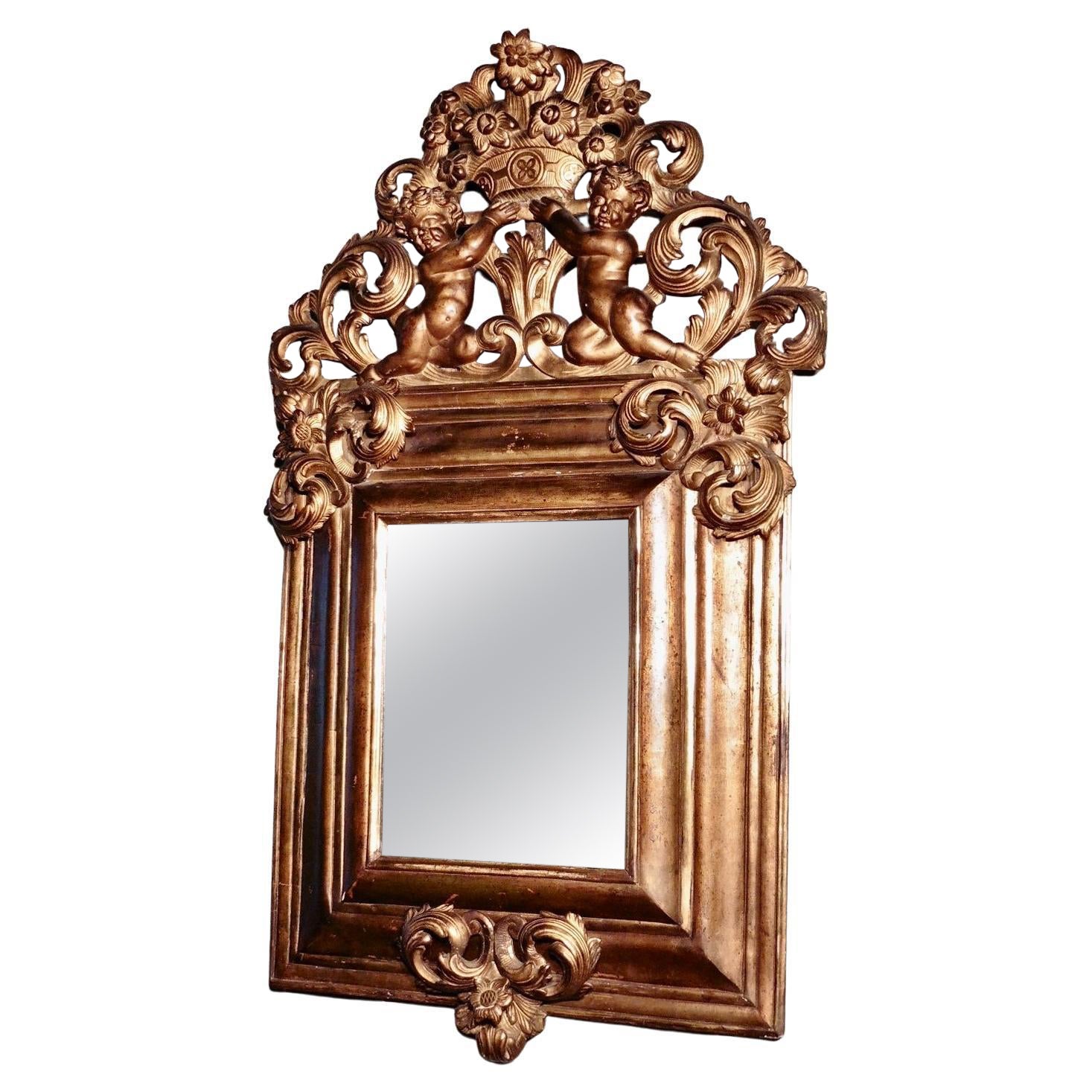 Superb Large Early 19th Century Carved Gilt Mirror