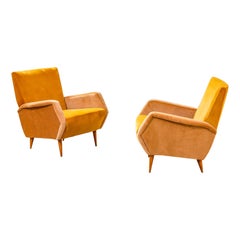 20th Century Gio Ponti Armchairs Mod 803 in Wood and Upholstery for Cassina, 50s