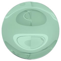 Miroir contemporain sculptural rond et concave vert Effetto Vetro sur mesure