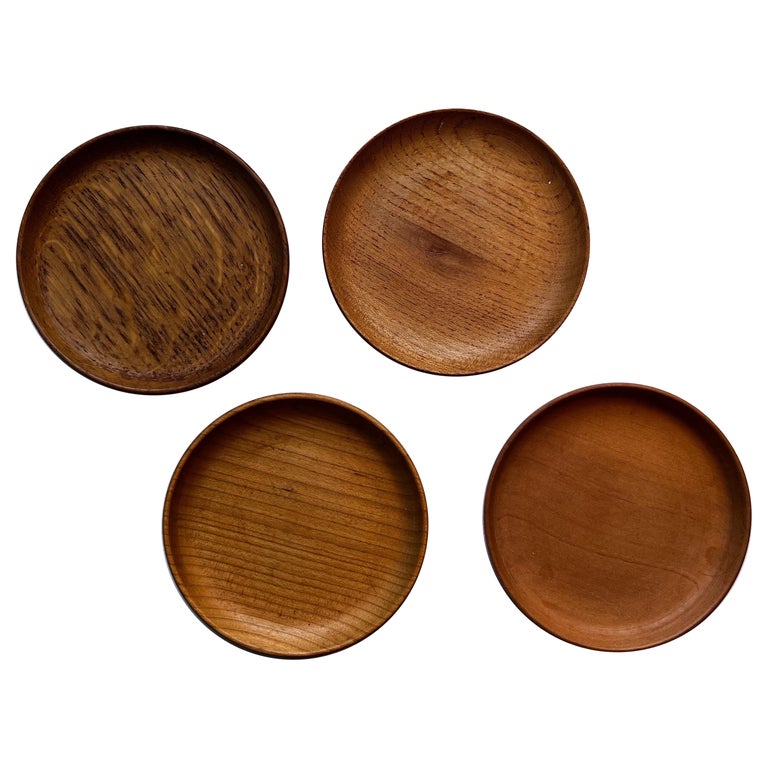 Set of Four Dansk Mixed Woods Drink Coasters For Sale at 1stDibs