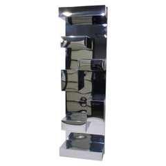 Stainless Box Wall Shelving Unit in the Style of Milo Baughman