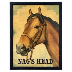Vintage English Pub Sign, "Nag's Head"