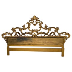 Tête de lit italienne dorée de taille King Size
