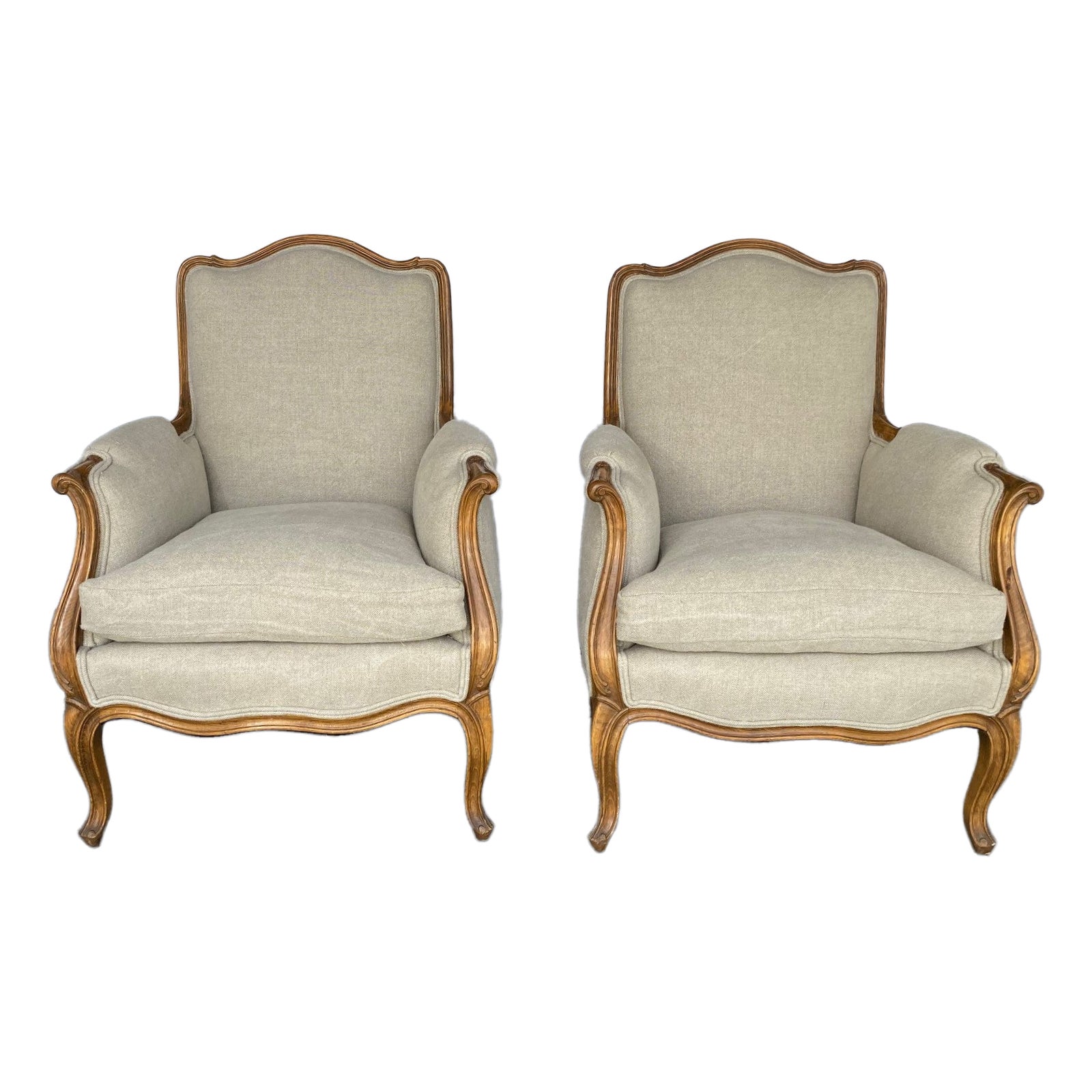 Louis XV Style Bergere Set of 2