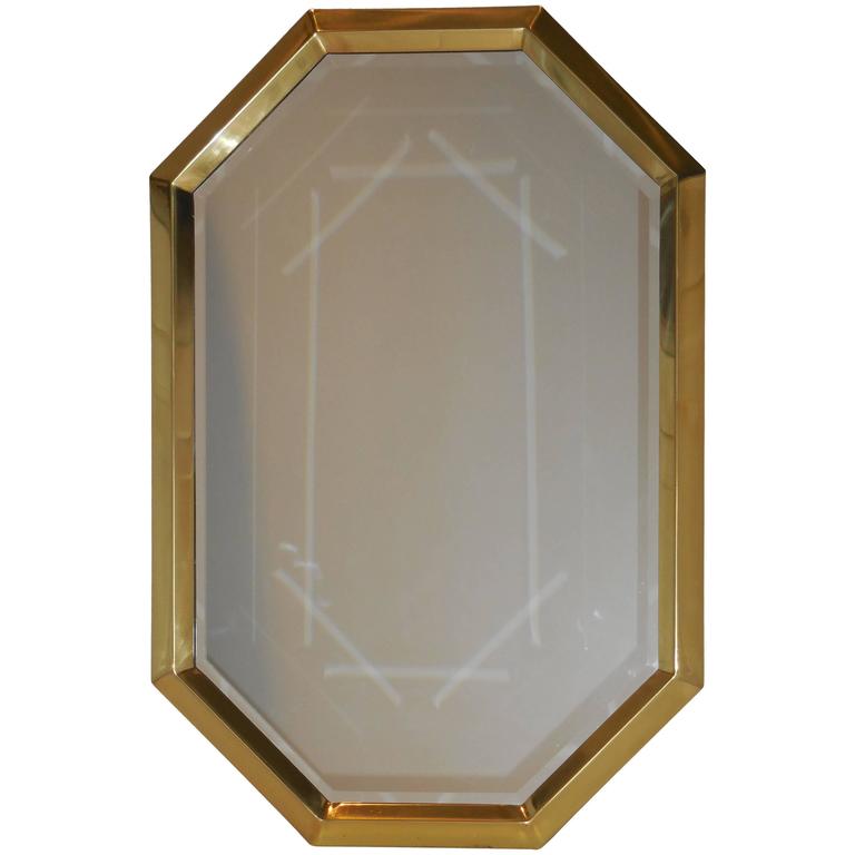Beautiful Geometric Hexagon Mirror at 1stDibs