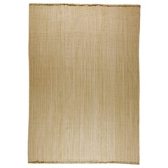 Beige gestreifter Flachgewebe-Wollteppich De Lys von Doris Leslie Blau