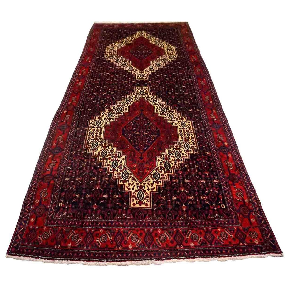 Handgefertigter Vintage-Teppich im Senneh-Stil, 1970er Jahre, 1D26 im Angebot