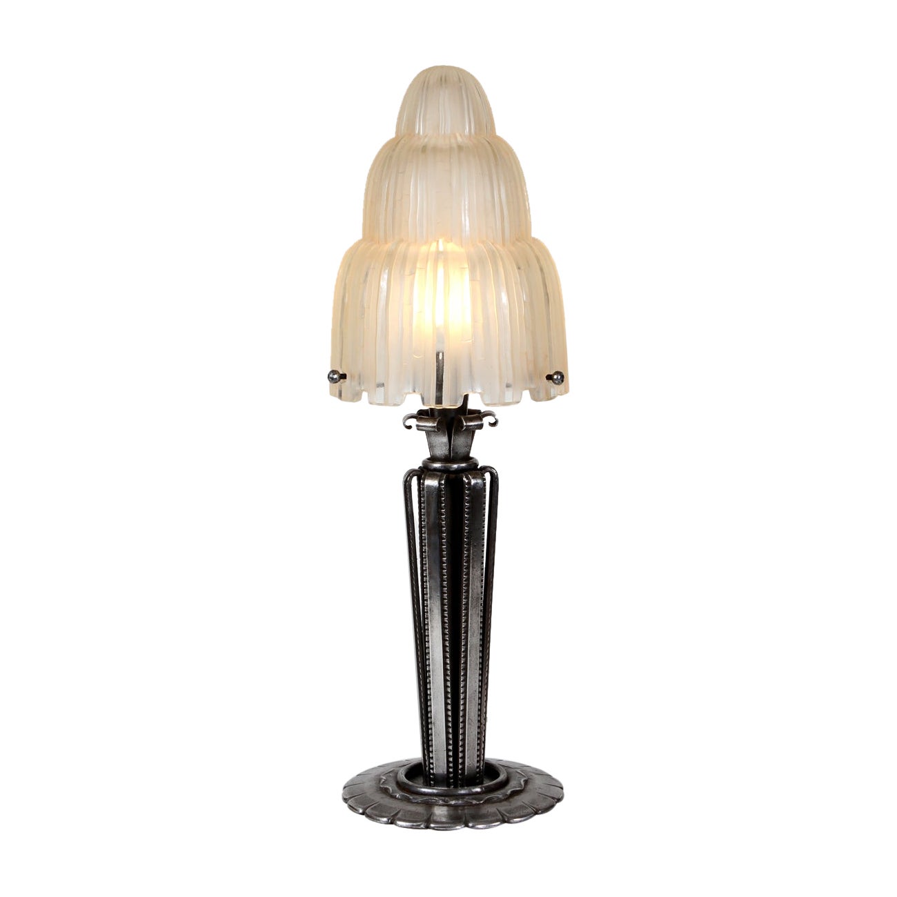 French Art Deco Table Lamp Sabino and Paul Kiss