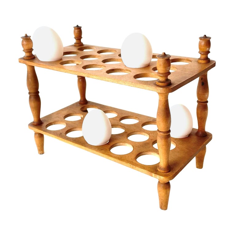 Charming and Rare Egg Rack in Birch, Late Karl Johan Period Around 1830s1840s For Sale at 1stDibs