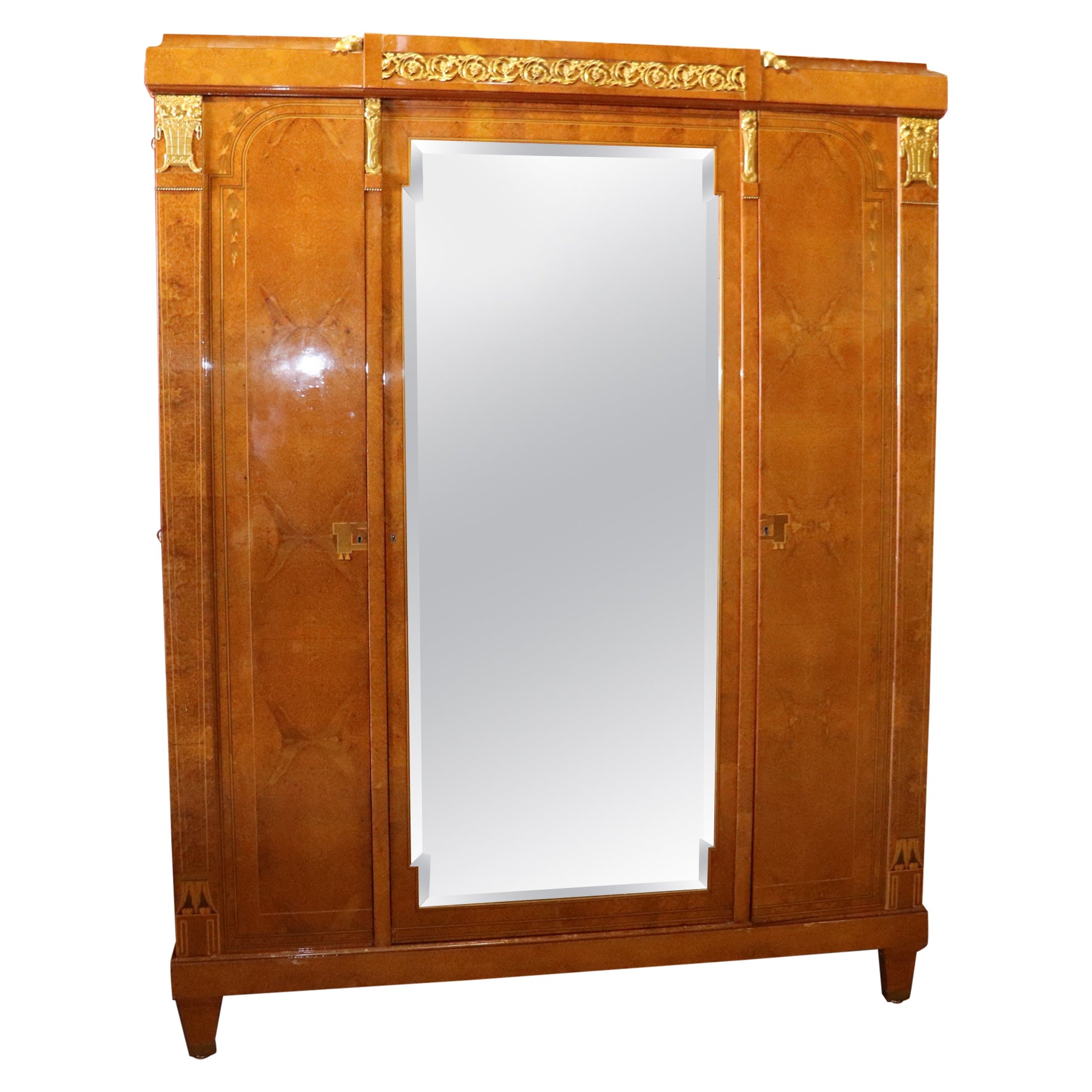 Maison Krieger French Deco Armoire with Ormolu Mounts