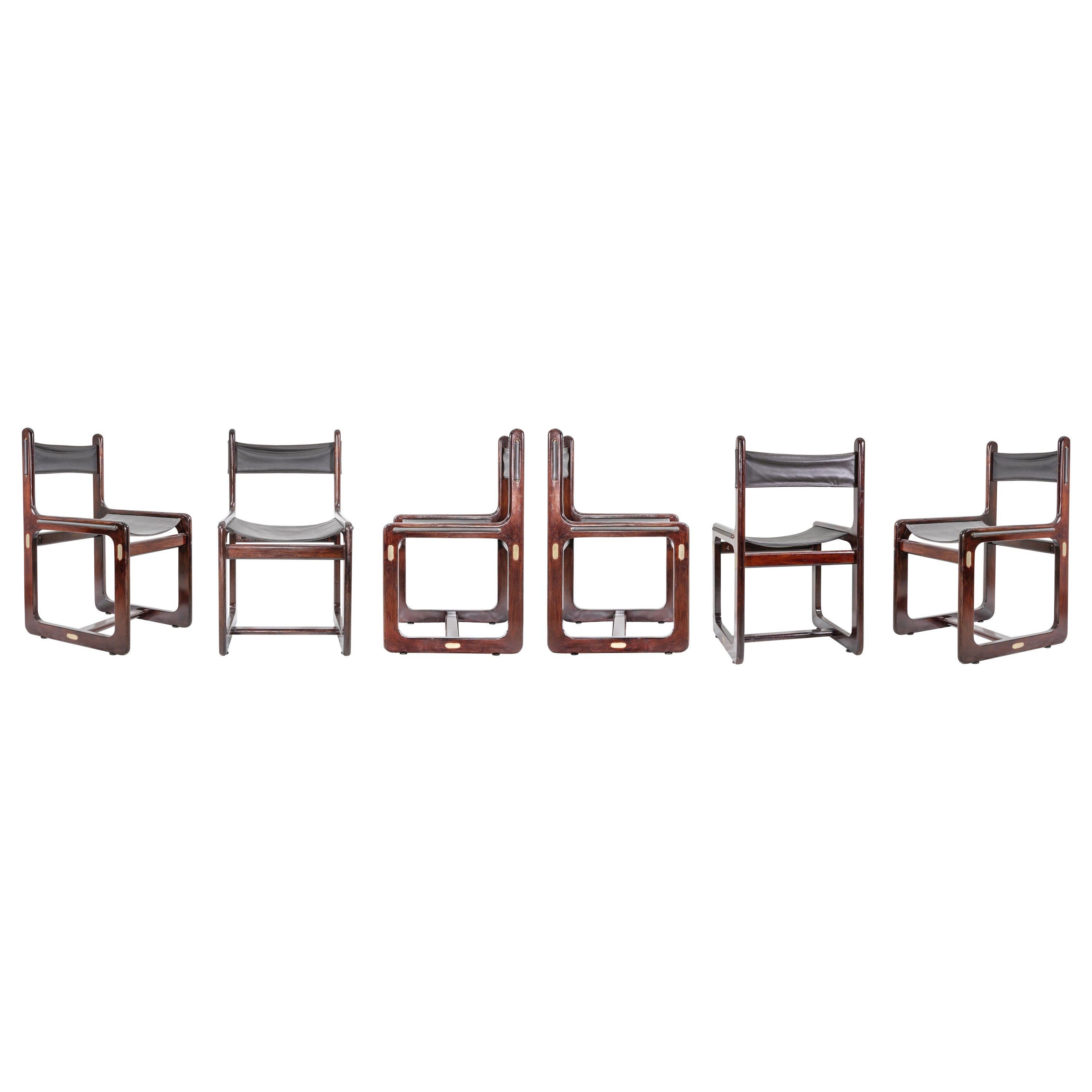 6 Vintage-Stühle im nautischen Stil von Gallotti & Radice, 1960er Jahre