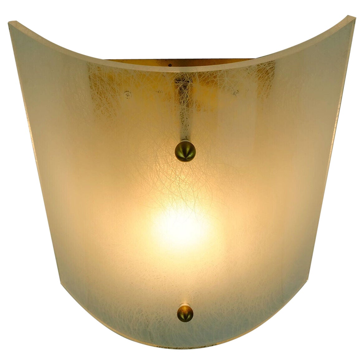 Large Midcentury Sconce Acrylic and Brass 1960s 1970s Lucite Wall Lamp For Sale