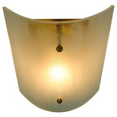 Large Midcentury Sconce Acrylic and Brass 1960s 1970s Lucite Wall Lamp
