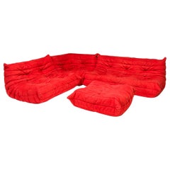 Canapé Loop rouge Ligne Roset de Michel Ducaroy pour Togo 554, lot de 4