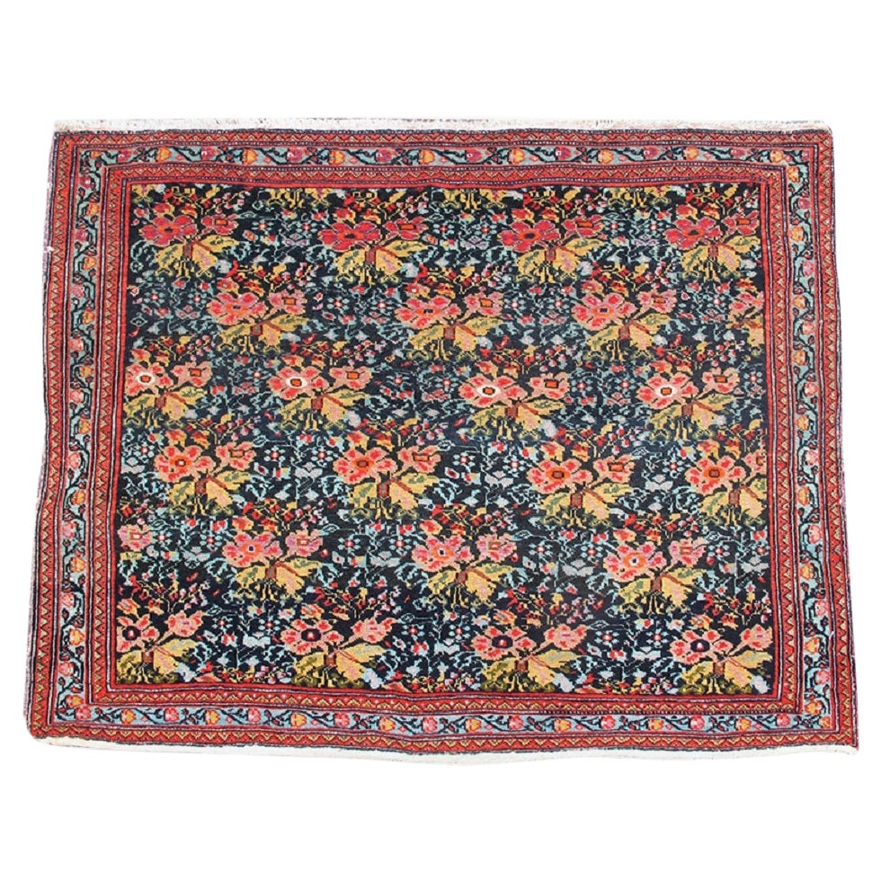 Antique Persian Mishan Malayer Mat, Early 20th Century For Sale