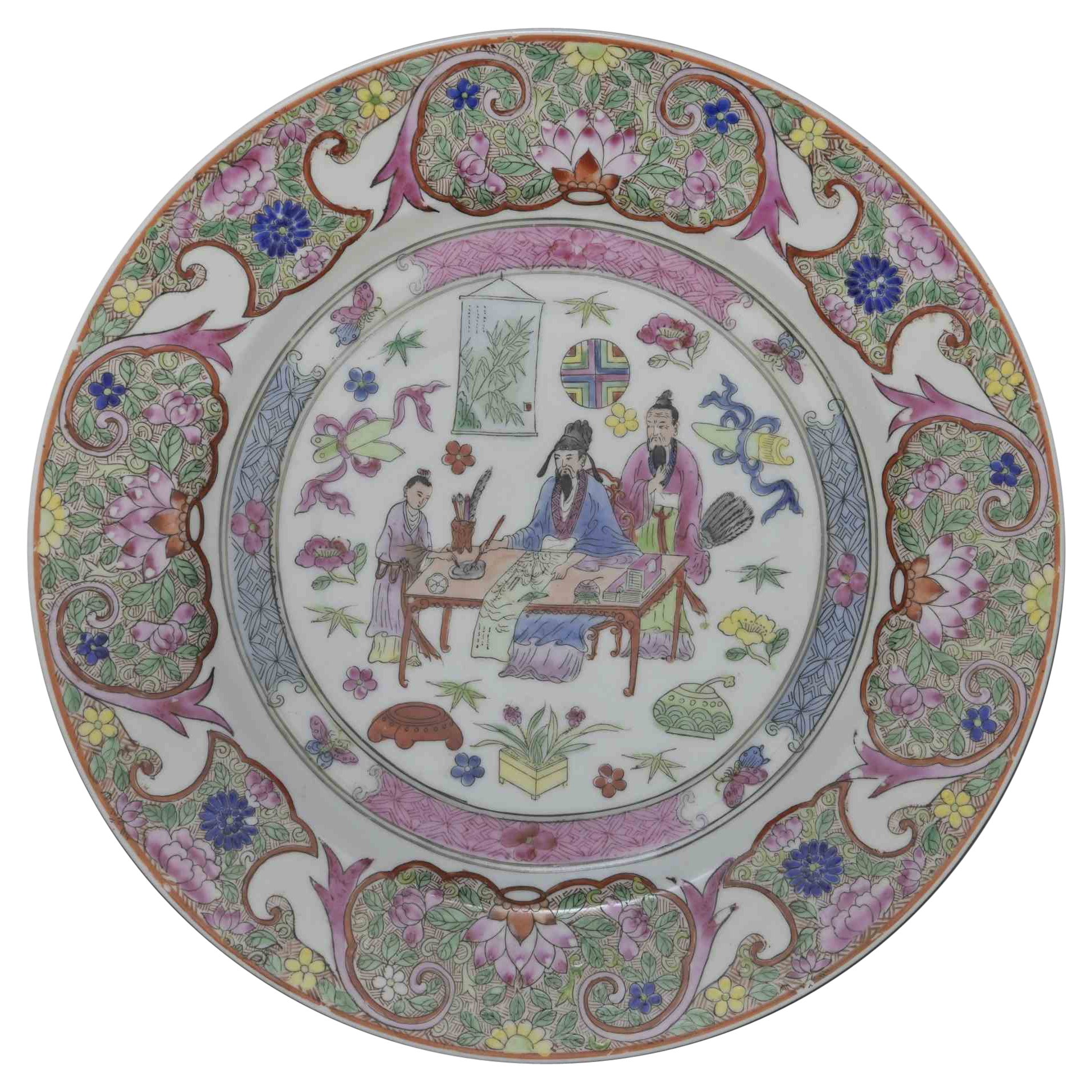 Chinese Ceramic Plate, Early 20th Century For Sale