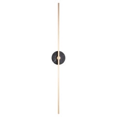 Essential Italian Wall Sconce "Grand Stick", Brass and Black Marquinha Marble