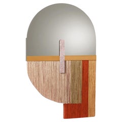 Lampe Souk rouge, rose Estremoz avec miroir gris et laiton satiné