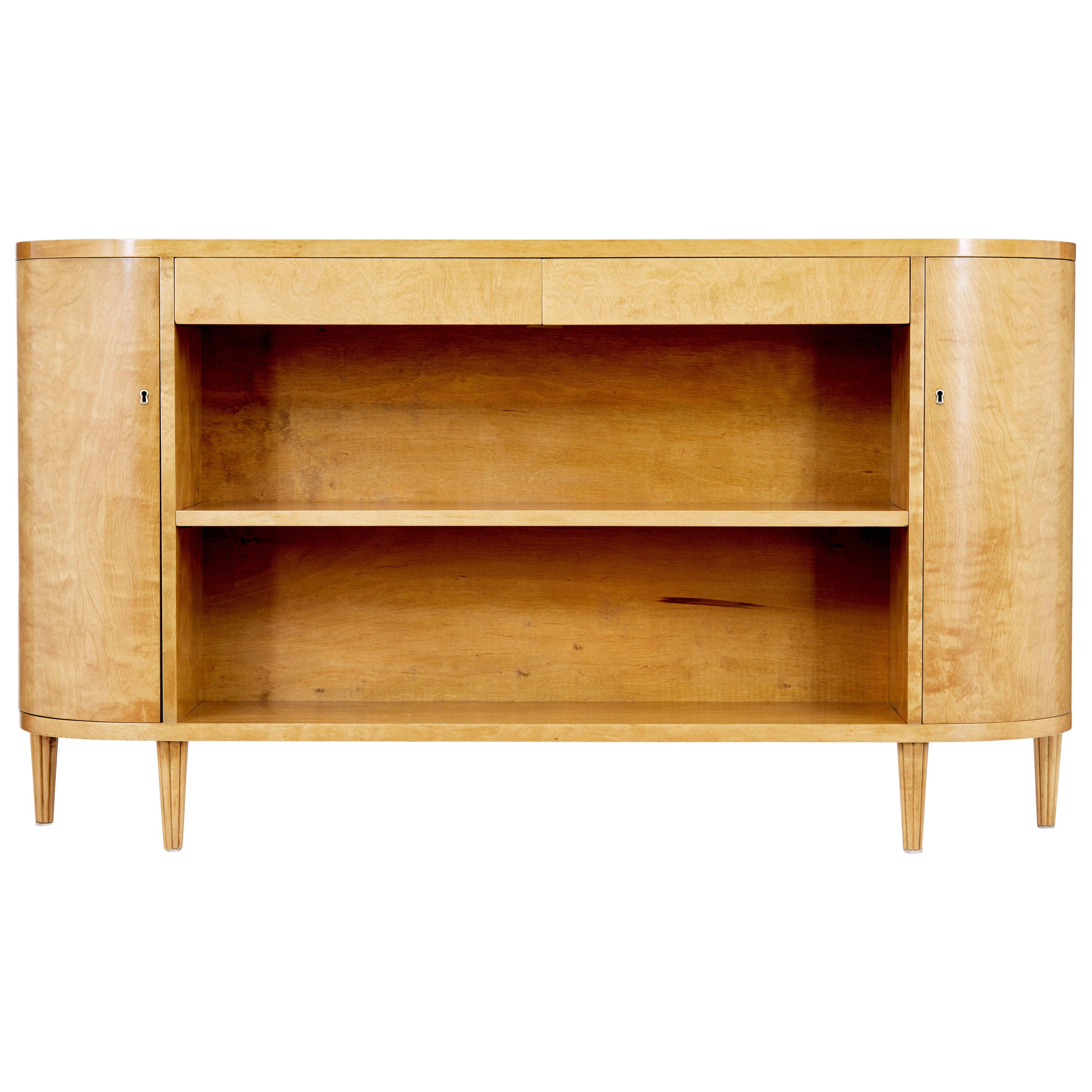 Swedish Mid Century Mahogany Low Open Bookcase at 1stDibs mid century