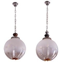 Set of 2 Vintage Chandeliers by Carlo Nason for Mazzega, 1970s
