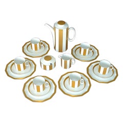 Antique Fine Midcentury Tapio Wirkkala Rosenthal Coffee Set Gilt White Porcelain 1960s