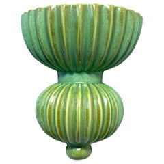 Arthur Percy Wall Vase Gefle Porcelain Sweden Celadon Green Glaze, 1930s
