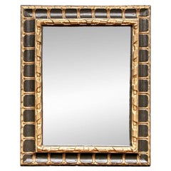 Miroir italien ancien doré et ébénisé