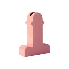 20th Century Pink Glazed Ceramic Flower Vase model "Shiva" by Ettore Sottsass.