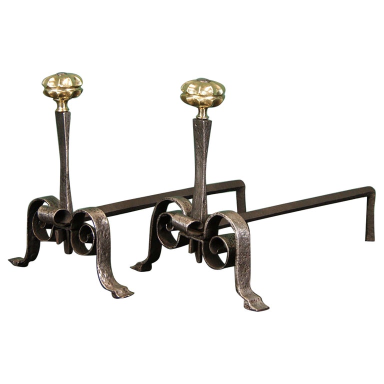 18th Century Italian Fireplace Andirons/ Fire Dogs For Sale at 1stDibs