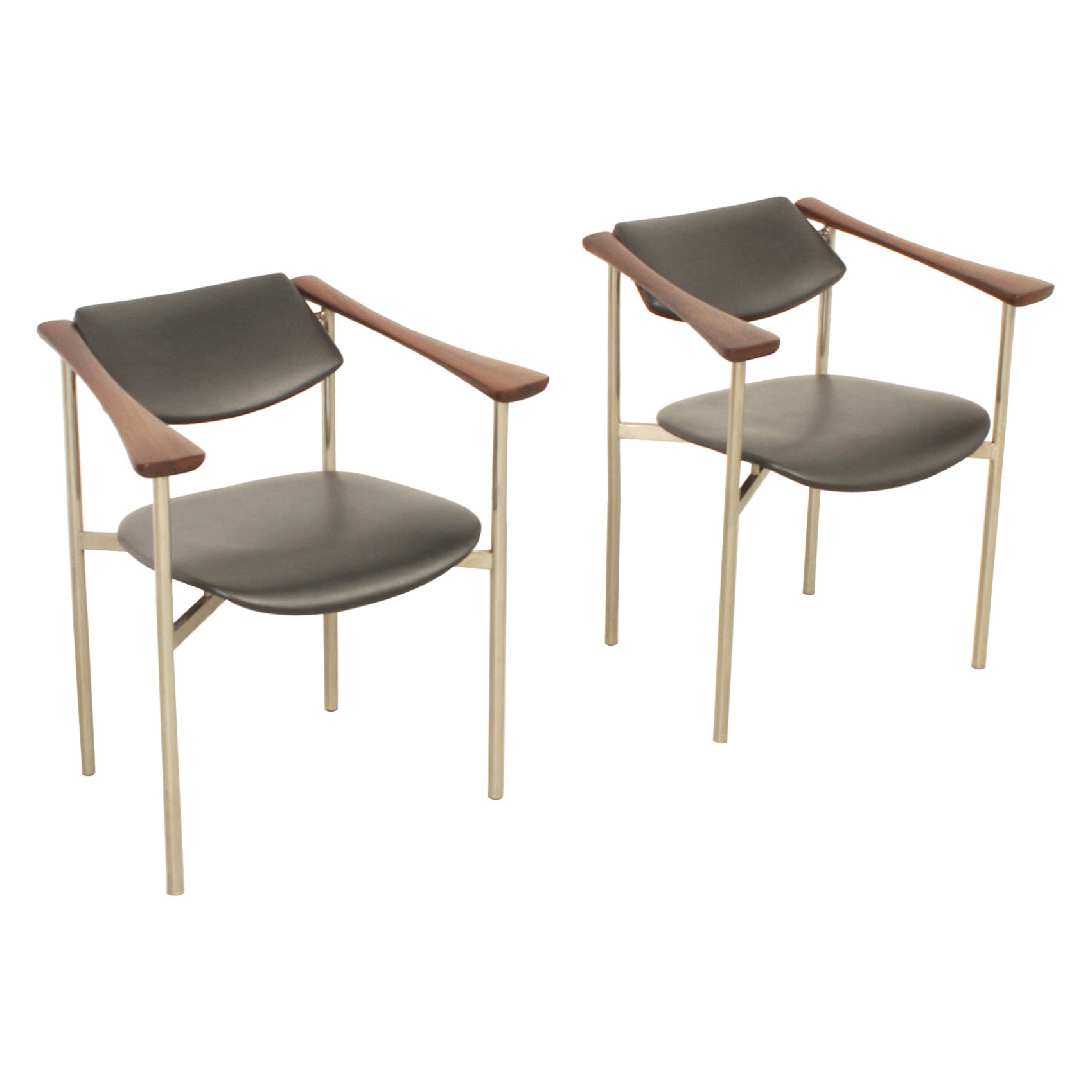 Paar Sessel mit drehbarer Rückenlehne aus den 1960er Jahren