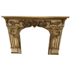 Antique French Baroque Fireplace Mantel