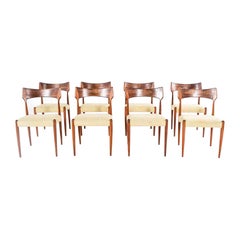 Midcentury Set of 8 Dining Chairs Produced by Bernhard Pedersen & Son, 1960
