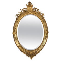 18th Century French Louis XV Period Gilded Gold Oval Mirror