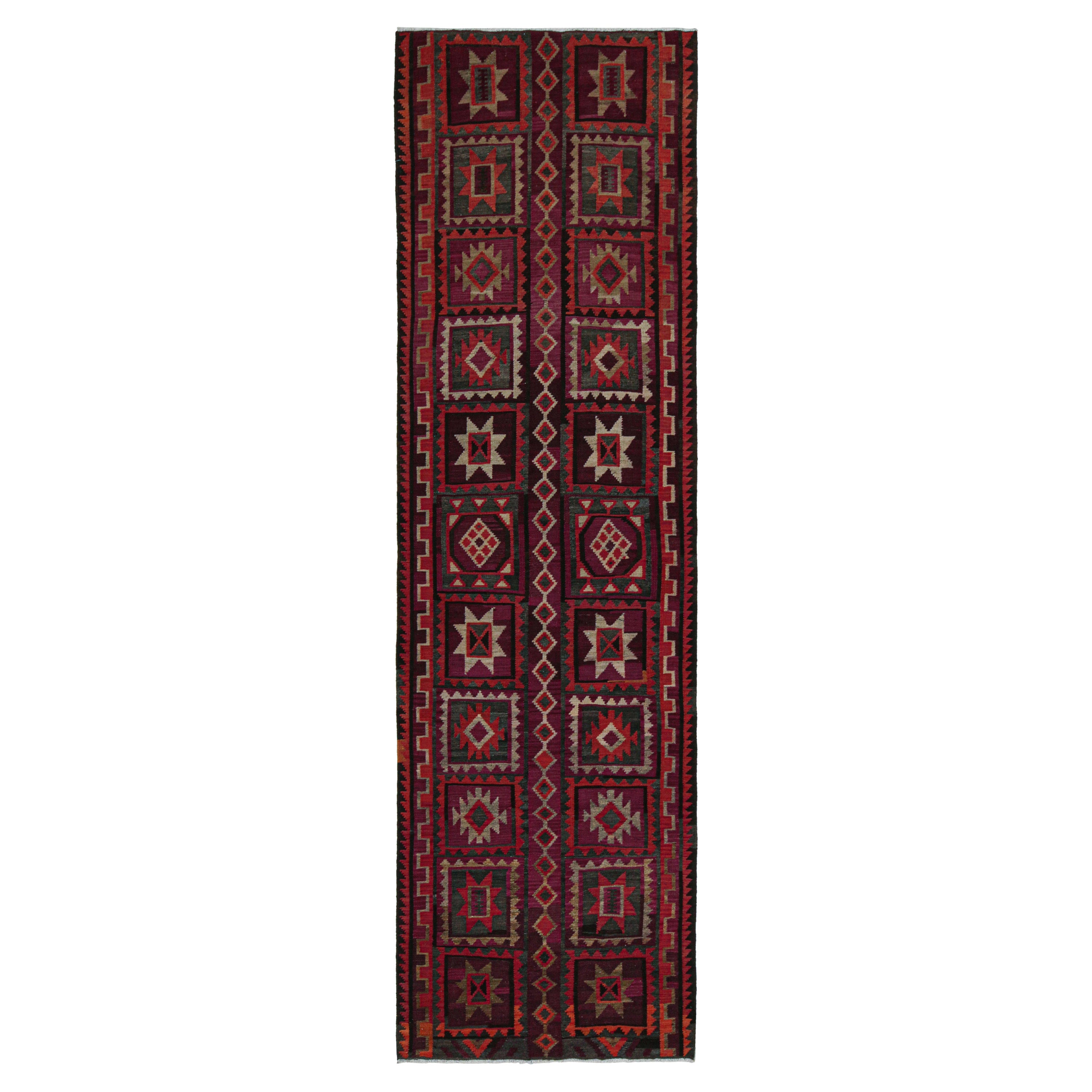 Vintage Shahsavan Persian Kilim in Polychromatic Patterns For Sale